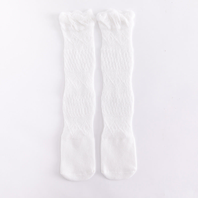 Niños al por mayor Calcetines de malla de verano de algodón calcetines de mosquito delgados